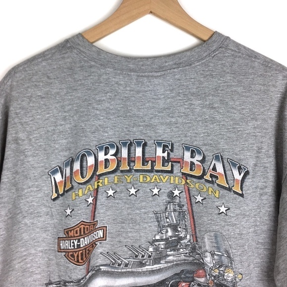 HARLEY DAVIDSON Vintage T Shirt Mobile Bay Alabama Battleship 2002 Y2K Size XL - Picture 5 of 16